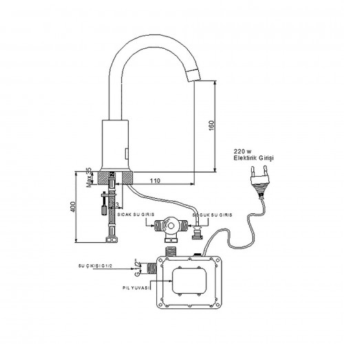 Newarc - Minart Fotoselli Lavabo Bataryası - Pilli Ve Elektrikli - 514523 Newarc - Minart Fotoselli Lavabo Bataryası - Pilli Ve Elektrikli - 514523