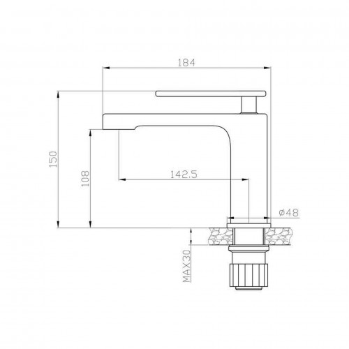 Newarc - Zeta Lavabo Bataryası Siyah - 671525 Newarc - Zeta Lavabo Bataryası Siyah - 671525