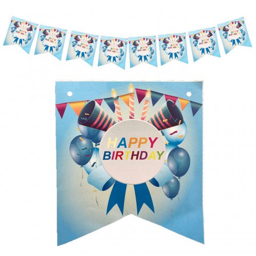 ZERO LAND - Happy Birthday Kağıt Bayrak Flama 15 cm Mavi ZERO LAND - Happy Birthday Kağıt Bayrak Flama 15 cm Mavi