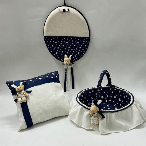 ZERO LAND - 3 adet Oval Baby Shower Seti Lacivert ZERO LAND - 3 adet Oval Baby Shower Seti Lacivert