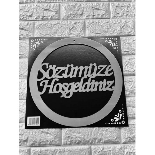 ZERO LAND - Sözümüze Hoşgeldiniz Yazılı Pleksi Kapı Ve Duvar Süsü Gümüş ZERO LAND - Sözümüze Hoşgeldiniz Yazılı Pleksi Kapı Ve Duvar Süsü Gümüş