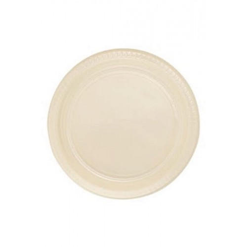 ZERO LAND - 25 adet Plastik Tabak Krem 22 cm ZERO LAND - 25 adet Plastik Tabak Krem 22 cm