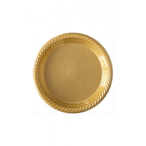 ZERO LAND - 25 adet Plastik Tabak Gold 22 cm ZERO LAND - 25 adet Plastik Tabak Gold 22 cm