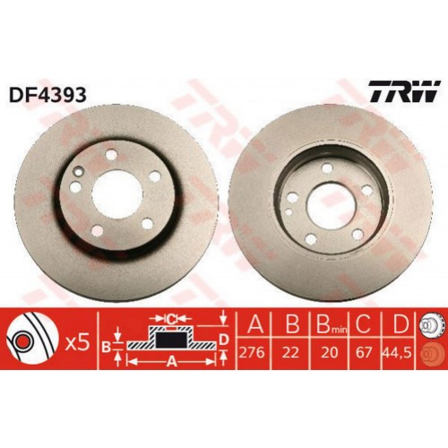 FREN DISKI ÖN MERCEDES A-CLASS W169 04 12 B-CLASS W245 05 11 FREN DISKI ÖN MERCEDES A-CLASS W169 04 12 B-CLASS W245 05 11