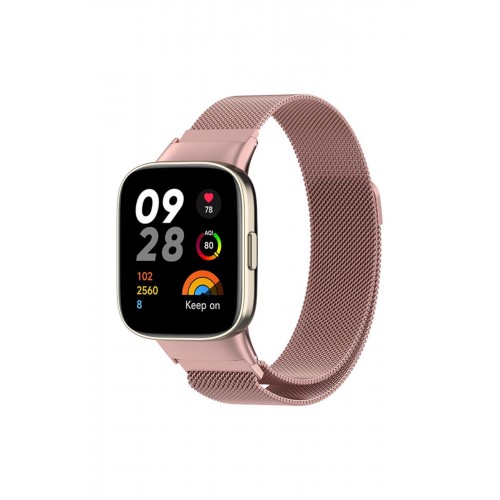 Newface Xiaomi Redmi Watch 3 Metal Mıknatıslı Kordon - Rose