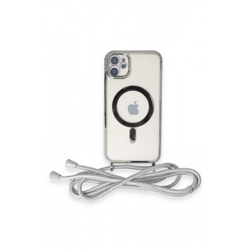 Newface iPhone 12 Kılıf Divo Lazer Askılı Magsafe Kapak - Gümüş Newface iPhone 12 Kılıf Divo Lazer Askılı Magsafe Kapak - Gümüş