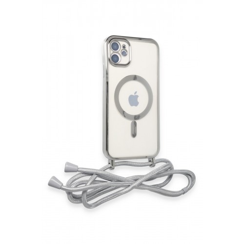 Newface iPhone 12 Kılıf Divo Lazer Askılı Magsafe Kapak - Gümüş Newface iPhone 12 Kılıf Divo Lazer Askılı Magsafe Kapak - Gümüş