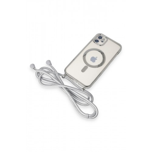 Newface iPhone 12 Kılıf Divo Lazer Askılı Magsafe Kapak - Gümüş Newface iPhone 12 Kılıf Divo Lazer Askılı Magsafe Kapak - Gümüş