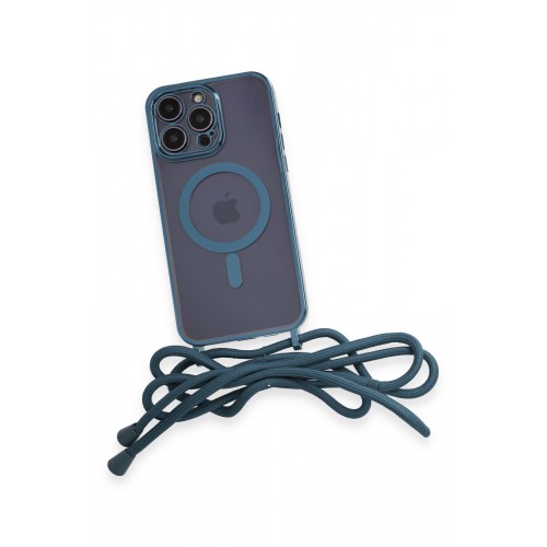 Newface iPhone 12 Pro Max Kılıf Divo Lazer Askılı Magsafe Kapak - Sierra Blue Newface iPhone 12 Pro Max Kılıf Divo Lazer Askılı Magsafe Kapak - Sierra Blue