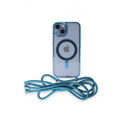 Newface iPhone 13 Kılıf Divo Lazer Askılı Magsafe Kapak - Sierra Blue Newface iPhone 13 Kılıf Divo Lazer Askılı Magsafe Kapak - Sierra Blue