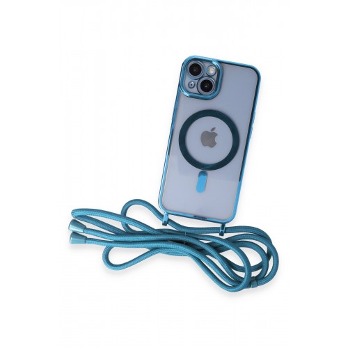 Newface iPhone 13 Kılıf Divo Lazer Askılı Magsafe Kapak - Sierra Blue Newface iPhone 13 Kılıf Divo Lazer Askılı Magsafe Kapak - Sierra Blue