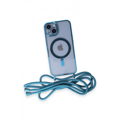 Newface iPhone 13 Kılıf Divo Lazer Askılı Magsafe Kapak - Sierra Blue Newface iPhone 13 Kılıf Divo Lazer Askılı Magsafe Kapak - Sierra Blue
