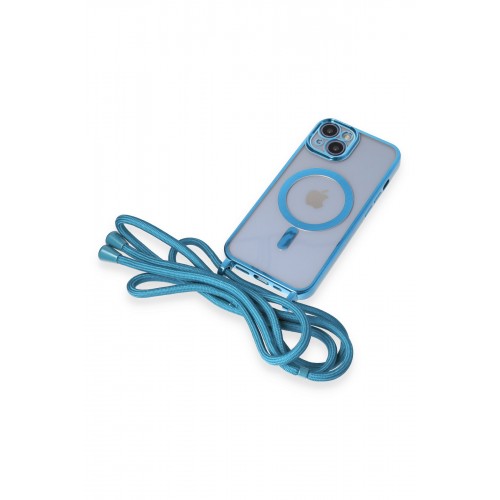 Newface iPhone 13 Kılıf Divo Lazer Askılı Magsafe Kapak - Sierra Blue Newface iPhone 13 Kılıf Divo Lazer Askılı Magsafe Kapak - Sierra Blue