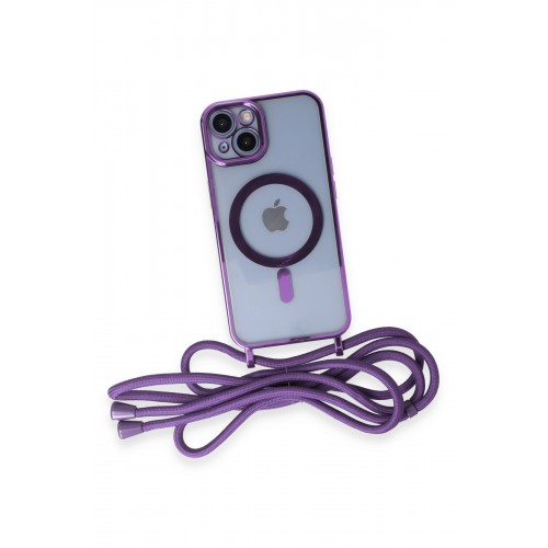 Newface iPhone 13 Kılıf Divo Lazer Askılı Magsafe Kapak - Lila Newface iPhone 13 Kılıf Divo Lazer Askılı Magsafe Kapak - Lila
