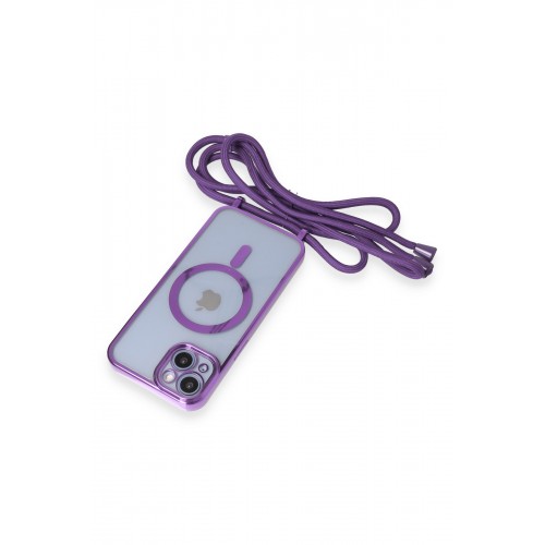 Newface iPhone 13 Kılıf Divo Lazer Askılı Magsafe Kapak - Lila Newface iPhone 13 Kılıf Divo Lazer Askılı Magsafe Kapak - Lila