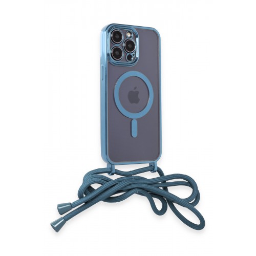Newface iPhone 13 Pro Max Kılıf Divo Lazer Askılı Magsafe Kapak - Sierra Blue Newface iPhone 13 Pro Max Kılıf Divo Lazer Askılı Magsafe Kapak - Sierra Blue