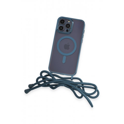 Newface iPhone 13 Pro Max Kılıf Divo Lazer Askılı Magsafe Kapak - Sierra Blue Newface iPhone 13 Pro Max Kılıf Divo Lazer Askılı Magsafe Kapak - Sierra Blue