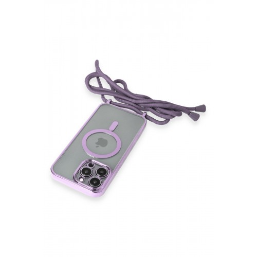 Newface iPhone 13 Pro Max Kılıf Divo Lazer Askılı Magsafe Kapak - Lila Newface iPhone 13 Pro Max Kılıf Divo Lazer Askılı Magsafe Kapak - Lila