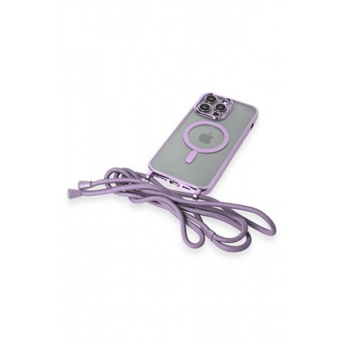 Newface iPhone 13 Pro Max Kılıf Divo Lazer Askılı Magsafe Kapak - Lila Newface iPhone 13 Pro Max Kılıf Divo Lazer Askılı Magsafe Kapak - Lila