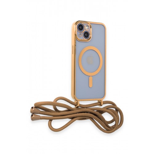 Newface iPhone 14 Kılıf Divo Lazer Askılı Magsafe Kapak - Gold Newface iPhone 14 Kılıf Divo Lazer Askılı Magsafe Kapak - Gold