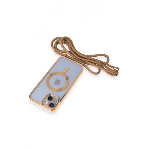 Newface iPhone 14 Kılıf Divo Lazer Askılı Magsafe Kapak - Gold Newface iPhone 14 Kılıf Divo Lazer Askılı Magsafe Kapak - Gold