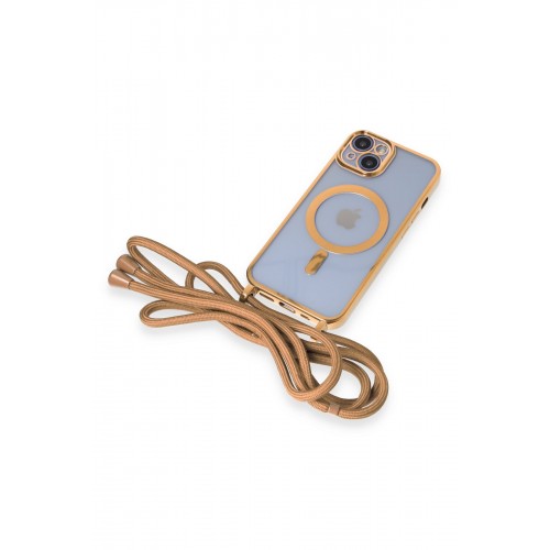 Newface iPhone 14 Kılıf Divo Lazer Askılı Magsafe Kapak - Gold Newface iPhone 14 Kılıf Divo Lazer Askılı Magsafe Kapak - Gold