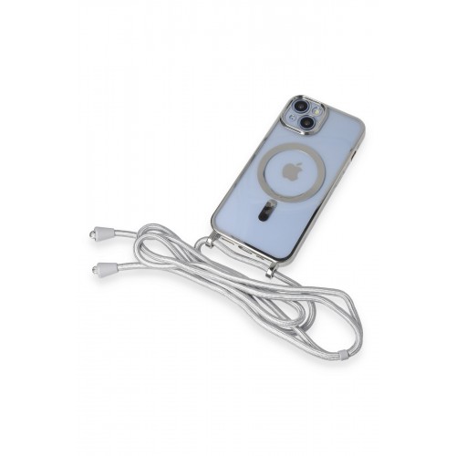 Newface iPhone 14 Kılıf Divo Lazer Askılı Magsafe Kapak - Gümüş Newface iPhone 14 Kılıf Divo Lazer Askılı Magsafe Kapak - Gümüş
