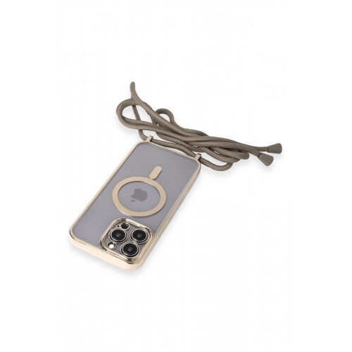 Newface iPhone 14 Pro Max Kılıf Divo Lazer Askılı Magsafe Kapak - Gold Newface iPhone 14 Pro Max Kılıf Divo Lazer Askılı Magsafe Kapak - Gold