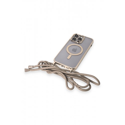 Newface iPhone 14 Pro Max Kılıf Divo Lazer Askılı Magsafe Kapak - Gold Newface iPhone 14 Pro Max Kılıf Divo Lazer Askılı Magsafe Kapak - Gold