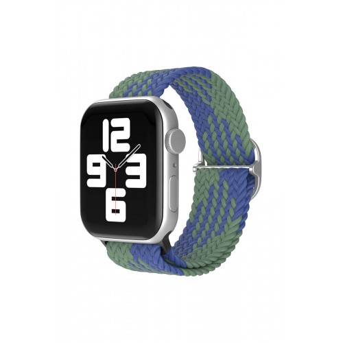 Newface Apple Watch 40mm Star Kordon - Yeşil-Lacivert Newface Apple Watch 40mm Star Kordon - Yeşil-Lacivert