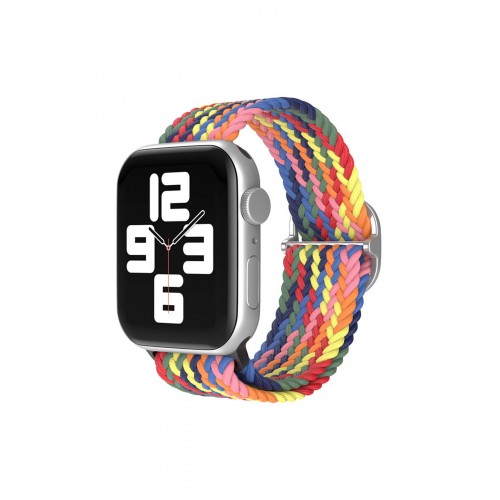 Newface Apple Watch 40mm Star Kordon - Siyah-Kırmızı-Sarı Newface Apple Watch 40mm Star Kordon - Siyah-Kırmızı-Sarı