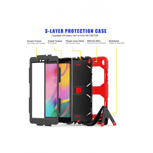 Newface Samsung Galaxy T290 Tab A 8 Kılıf Griffin Tablet Kapak - Kırmızı Newface Samsung Galaxy T290 Tab A 8 Kılıf Griffin Tablet Kapak - Kırmızı