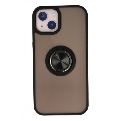 Newface iPhone 15 Kılıf Montreal Yüzüklü Silikon Kapak - Siyah Newface iPhone 15 Kılıf Montreal Yüzüklü Silikon Kapak - Siyah