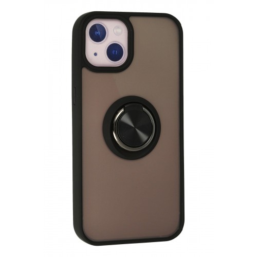Newface iPhone 15 Kılıf Montreal Yüzüklü Silikon Kapak - Siyah Newface iPhone 15 Kılıf Montreal Yüzüklü Silikon Kapak - Siyah