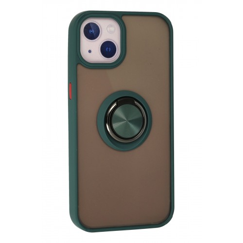 Newface iPhone 15 Kılıf Montreal Yüzüklü Silikon Kapak - Yeşil Newface iPhone 15 Kılıf Montreal Yüzüklü Silikon Kapak - Yeşil