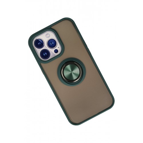 Newface iPhone 15 Pro Kılıf Montreal Yüzüklü Silikon Kapak - Yeşil Newface iPhone 15 Pro Kılıf Montreal Yüzüklü Silikon Kapak - Yeşil
