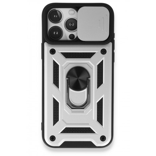 Newface iPhone 15 Pro Max Kılıf Pars Lens Yüzüklü Silikon - Gümüş Newface iPhone 15 Pro Max Kılıf Pars Lens Yüzüklü Silikon - Gümüş
