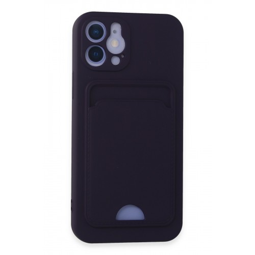 Newface iPhone 12 Kılıf Kelvin Kartvizitli Silikon - Derin Mor Newface iPhone 12 Kılıf Kelvin Kartvizitli Silikon - Derin Mor