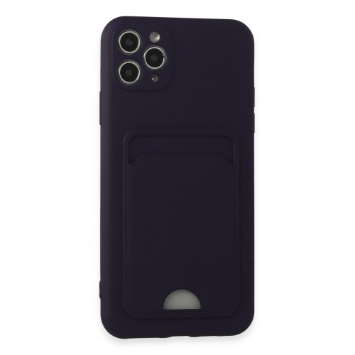 Newface iPhone 11 Pro Max Kılıf Kelvin Kartvizitli Silikon - Derin Mor Newface iPhone 11 Pro Max Kılıf Kelvin Kartvizitli Silikon - Derin Mor