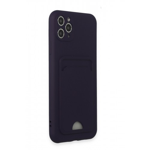 Newface iPhone 11 Pro Max Kılıf Kelvin Kartvizitli Silikon - Derin Mor Newface iPhone 11 Pro Max Kılıf Kelvin Kartvizitli Silikon - Derin Mor