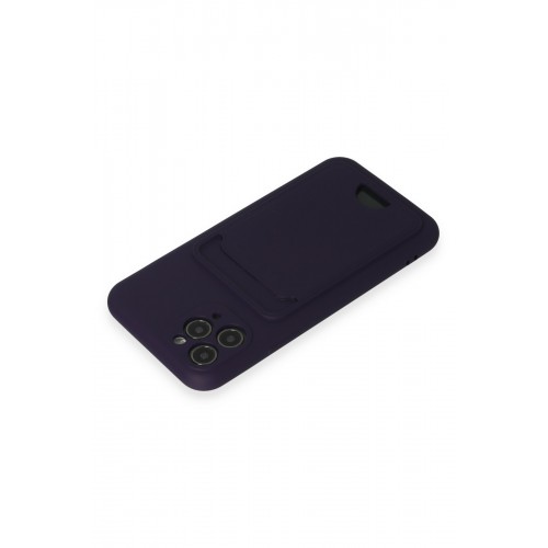 Newface iPhone 11 Pro Kılıf Kelvin Kartvizitli Silikon - Derin Mor Newface iPhone 11 Pro Kılıf Kelvin Kartvizitli Silikon - Derin Mor