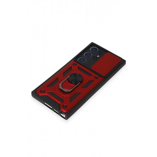 Newface Samsung Galaxy S23 Ultra Kılıf Pars Lens Yüzüklü Silikon - Kırmızı Newface Samsung Galaxy S23 Ultra Kılıf Pars Lens Yüzüklü Silikon - Kırmızı