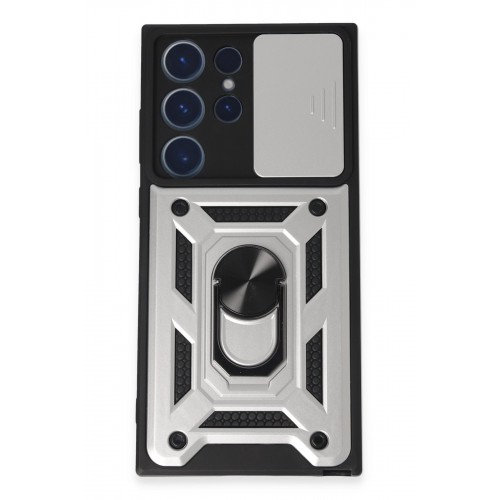 Newface Samsung Galaxy S23 Ultra Kılıf Pars Lens Yüzüklü Silikon - Gümüş Newface Samsung Galaxy S23 Ultra Kılıf Pars Lens Yüzüklü Silikon - Gümüş