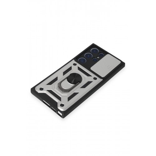 Newface Samsung Galaxy S23 Ultra Kılıf Pars Lens Yüzüklü Silikon - Gümüş Newface Samsung Galaxy S23 Ultra Kılıf Pars Lens Yüzüklü Silikon - Gümüş