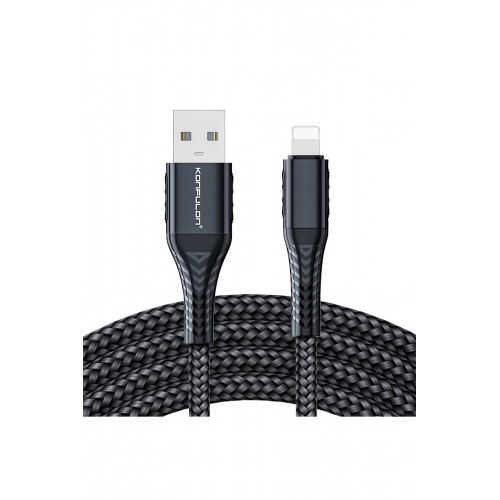 Konfulon DC33 Usb 3.0 to Lightning 1M Tel Örgü 60W Kablo - Gri Konfulon DC33 Usb 3.0 to Lightning 1M Tel Örgü 60W Kablo - Gri