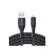 Konfulon DC33 Usb 3.0 to Lightning 1M Tel Örgü 60W Kablo - Gri Konfulon DC33 Usb 3.0 to Lightning 1M Tel Örgü 60W Kablo - Gri