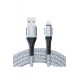 Konfulon DC33 Usb 3.0 to Lightning 1M Tel Örgü 60W Kablo - Gümüş Konfulon DC33 Usb 3.0 to Lightning 1M Tel Örgü 60W Kablo - Gümüş