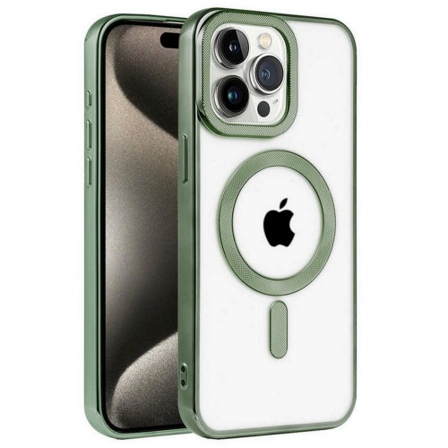 Newface iPhone 15 Pro Kılıf Kronos Magsafe Kapak - Koyu Yeşil Newface iPhone 15 Pro Kılıf Kronos Magsafe Kapak - Koyu Yeşil