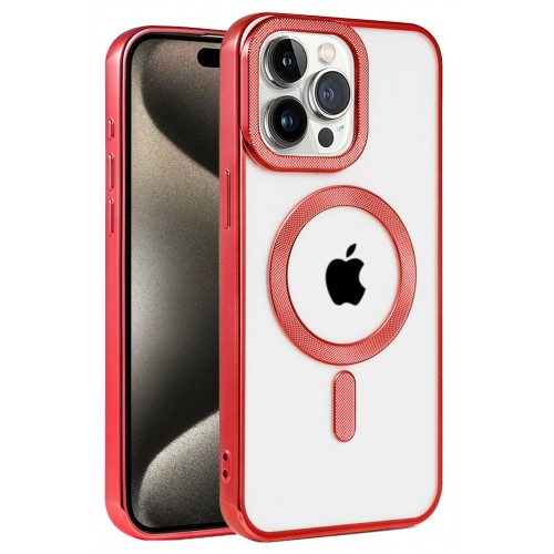 Newface iPhone 15 Pro Max Kılıf Kronos Magsafe Kapak - Kırmızı Newface iPhone 15 Pro Max Kılıf Kronos Magsafe Kapak - Kırmızı