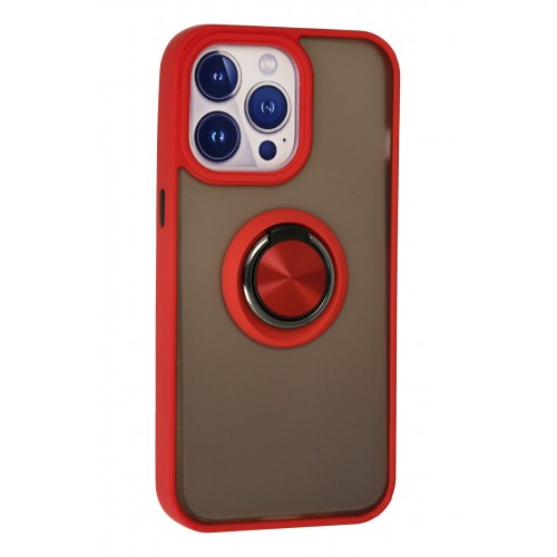 Newface iPhone 15 Pro Max Kılıf Montreal Yüzüklü Silikon Kapak - Kırmızı Newface iPhone 15 Pro Max Kılıf Montreal Yüzüklü Silikon Kapak - Kırmızı
